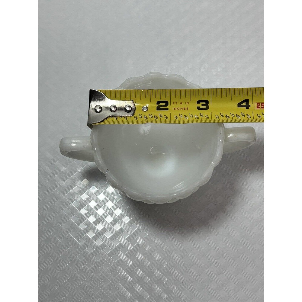 Vintage Anchor Hocking Hobnail Milk Glass Sugar Bowl - Picture 9 of 10